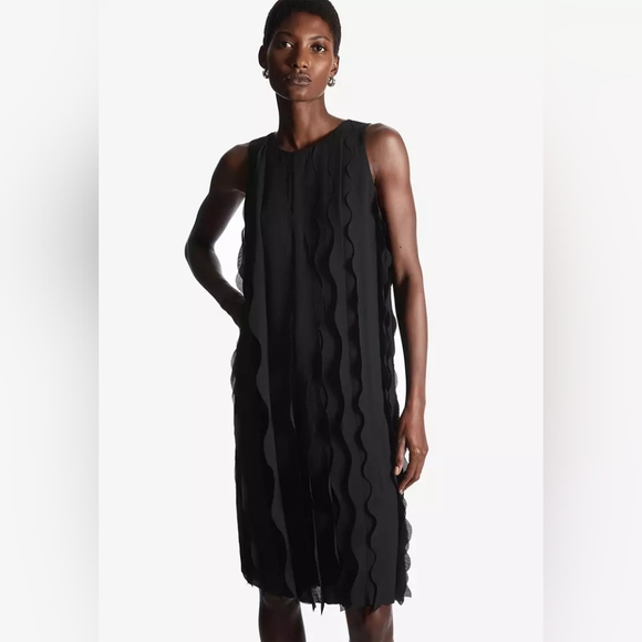 COS Laser-Cut Ruffled Dress size 2 - Picture 1 of 9